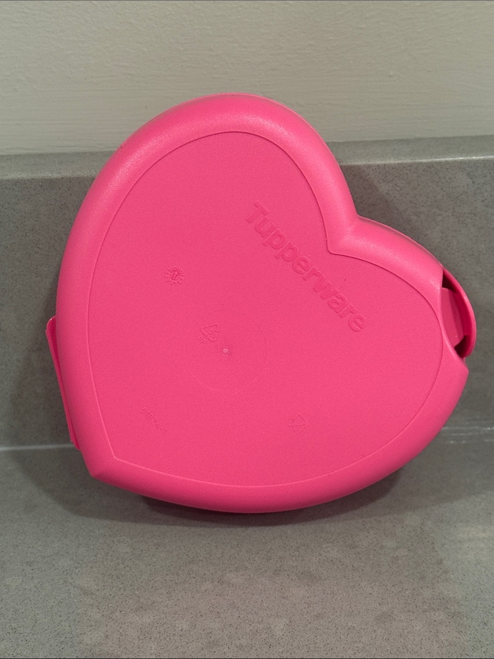 Tupperware Pink Heart Shaped Snack Container